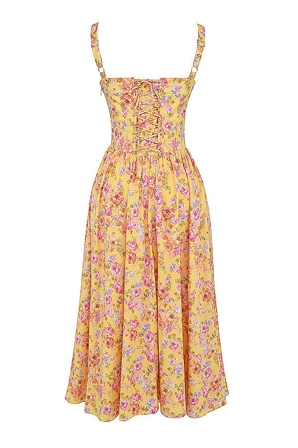 Stilla | Blomstret Let Midi Solkjole