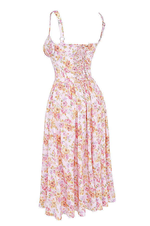Stilla | Midi Solkjole Med Blomster