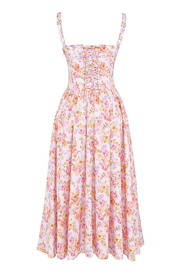 Stilla | Midi Solkjole Med Blomster