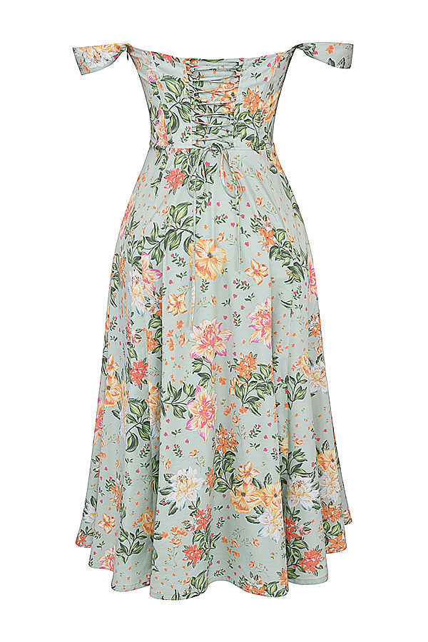 Stilla | Blomstret Let Midi Solkjole