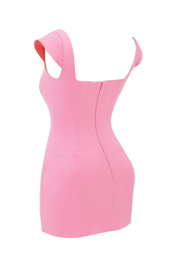 Stilla | Fransk Pink Korset Minikjole