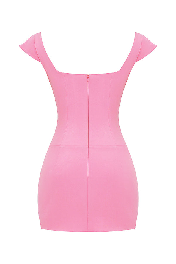 Stilla | Fransk Pink Korset Minikjole