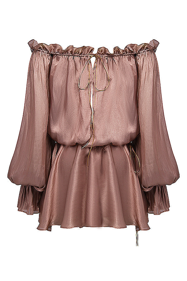 Stilla | Off Shoulder Kjole Med Hasselnød