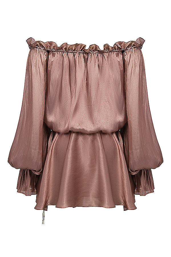 Stilla | Off Shoulder Kjole Med Hasselnød
