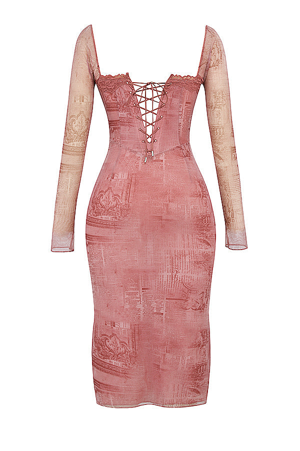 Stilla | Korsetkjole Med Pink Print