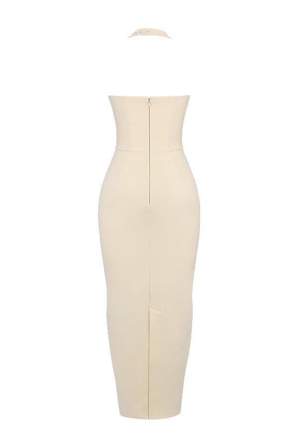 Stilla | Ecru Grime Maxi Kjole