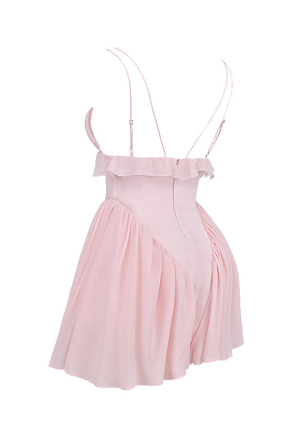 Stilla | Ballerina Pink Mini Kjole Til Babydukke