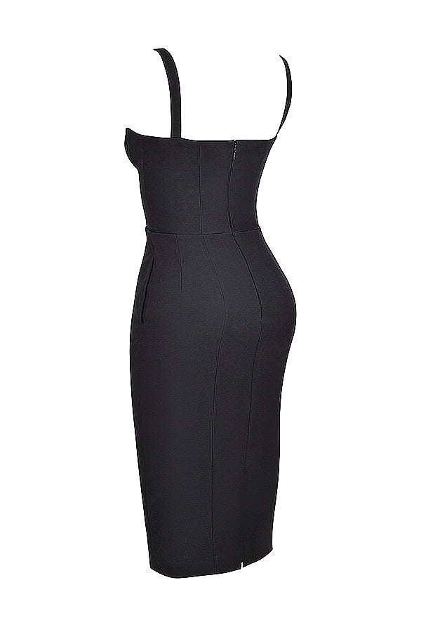 Stilla | Sort Sweetheart Midikjole