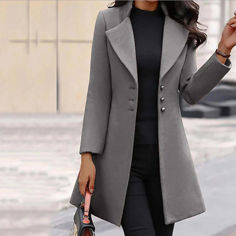 Skovae | Dame Sort Trenchcoat Overgangs Jakke
