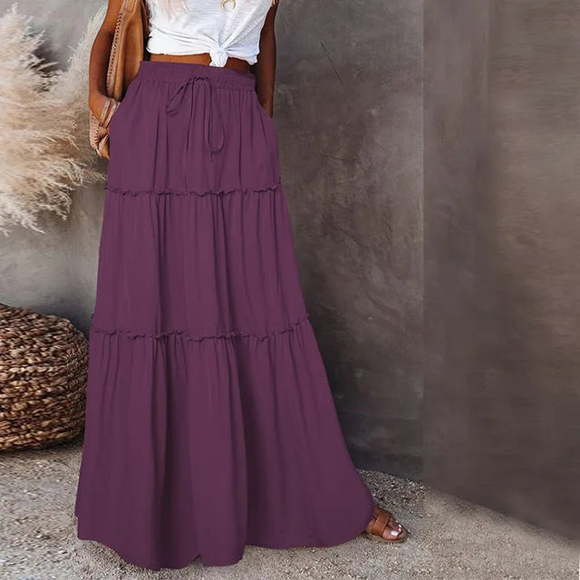 Stilla | Lang Kvinde Volant Skirt