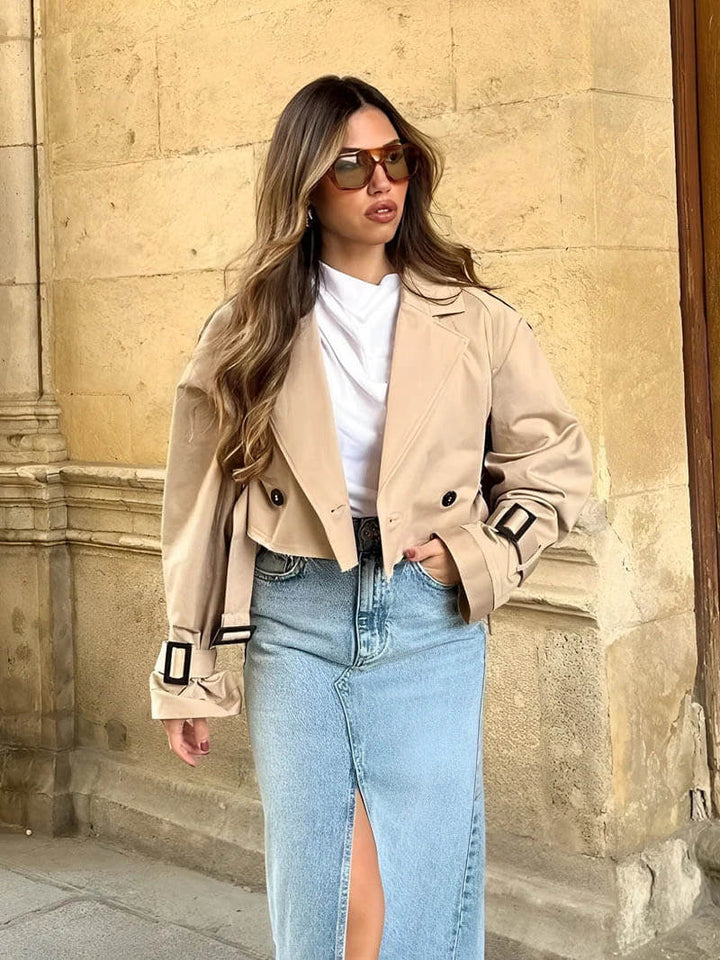 Stilla | Forkortet Trenchcoat