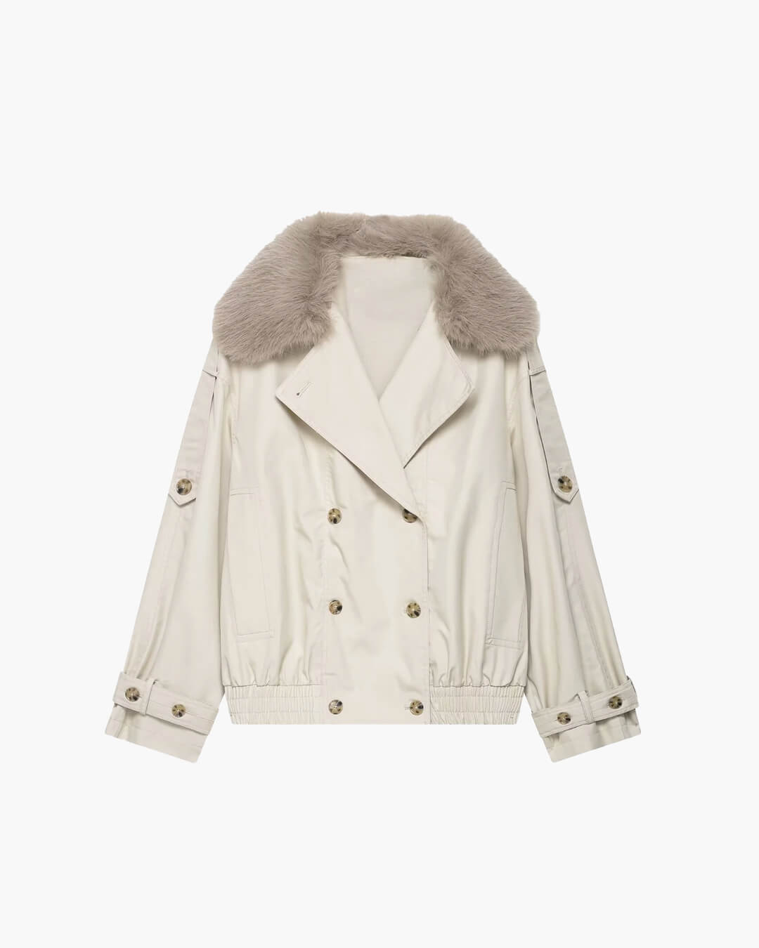 Stilla | Trench Coat med Falsk Pels