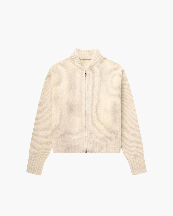 Stilla | Cardigan Vintage Strikjakke med Lynlås