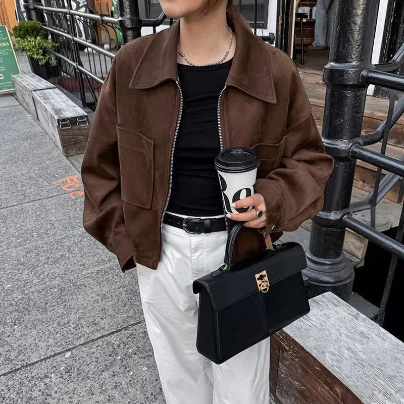 Stilla | Suede Bomberjakke