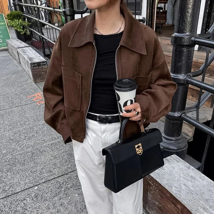 Stilla | Suede Bomberjakke