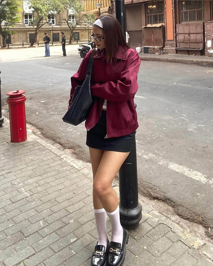 Stilla | Burgundy Bomberjakke