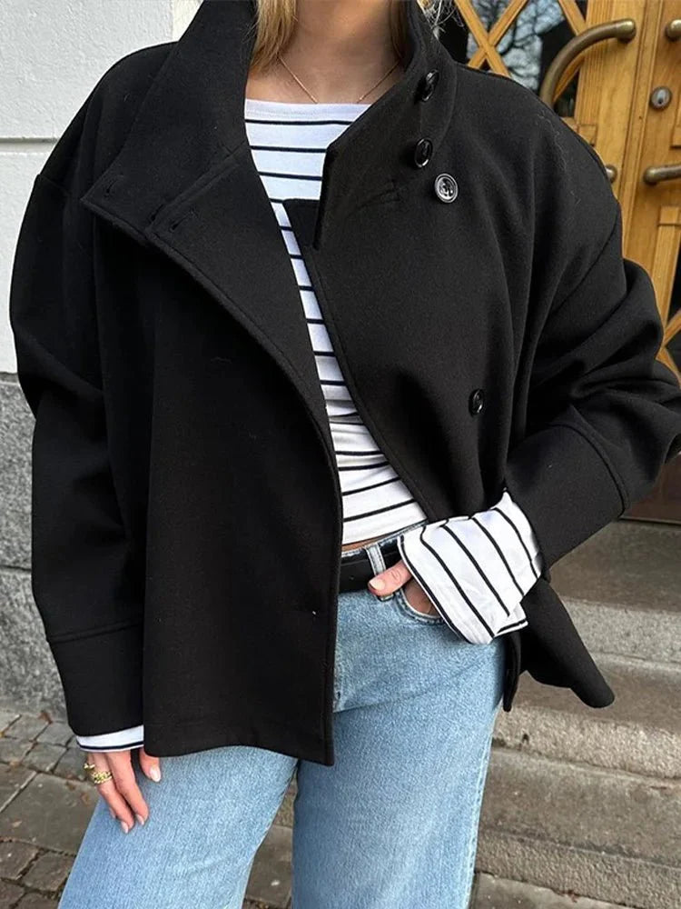 Stilla | Elegant Jakke med Stående Krave