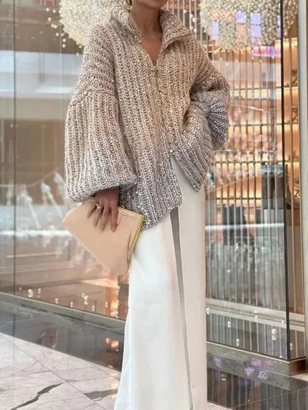Stilla | V-udskæring Strikjakke Pullover