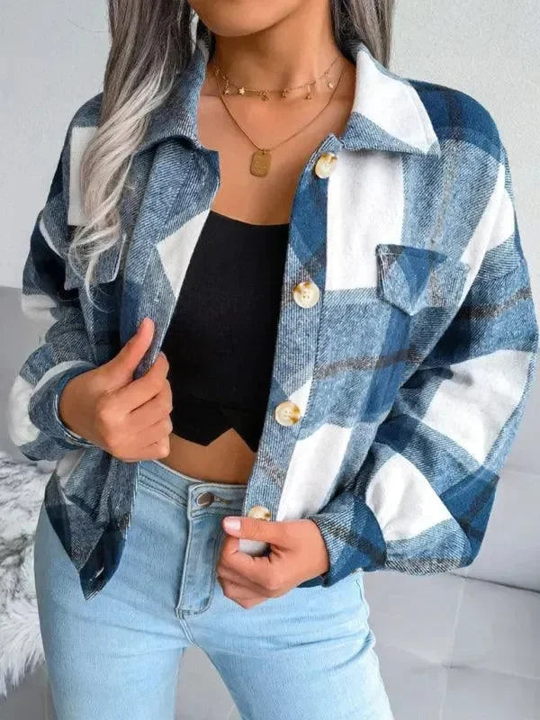 Stilla | Kort Karo Løs Damerfrakke