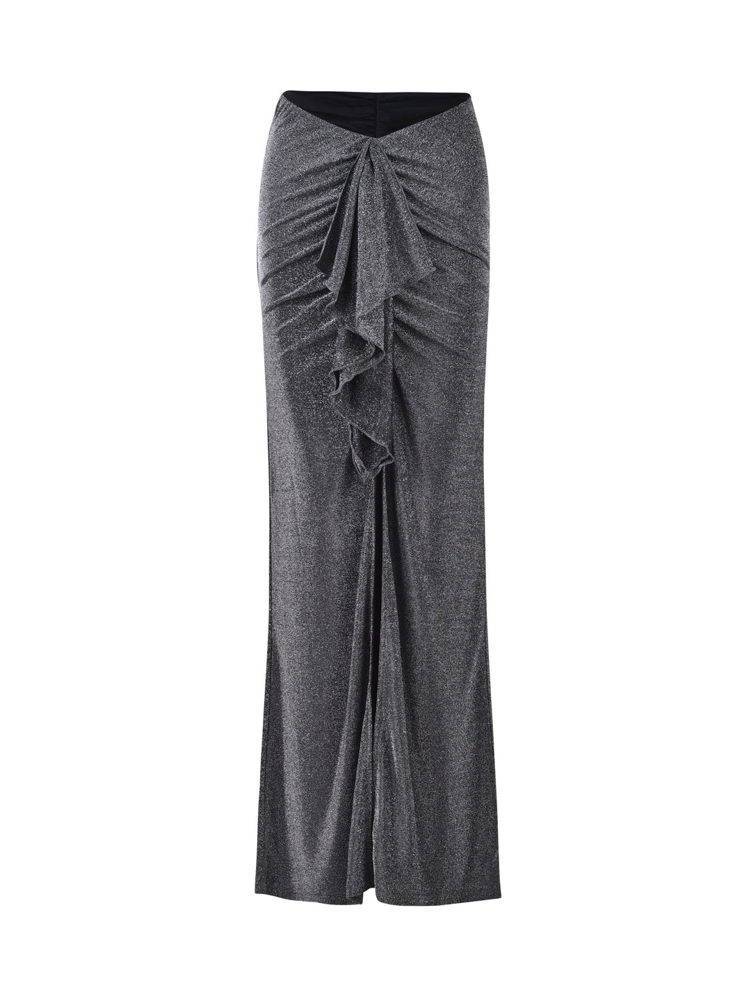 Stilla | Front Split Maxi Nederdel Med Bikinitop Shimmery Sølv