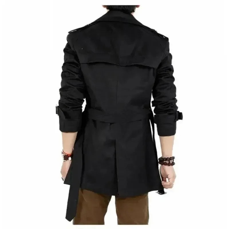 Stilla | Slim Fit Dobbeltrækker Herre-Trenchcoat