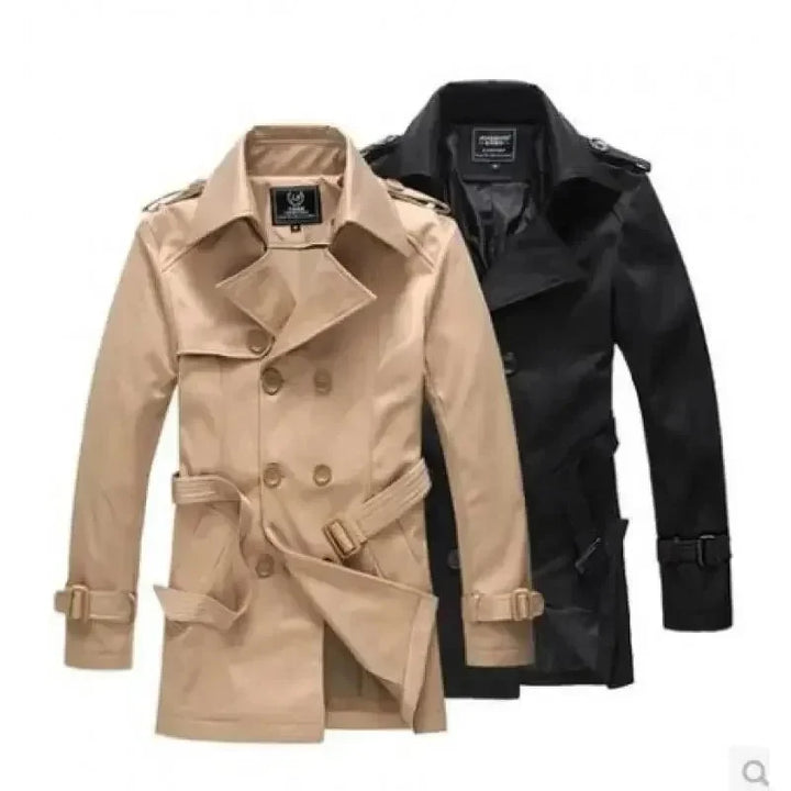 Stilla | Slim Fit Dobbeltrækker Herre-Trenchcoat