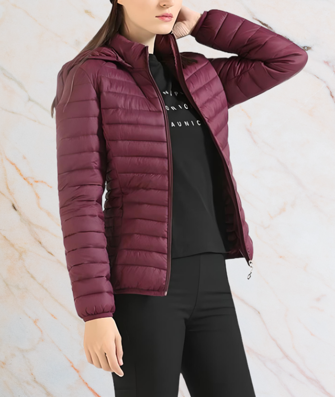Stilla | Slim Fit Puffy Jakke med lynlås - Maylee