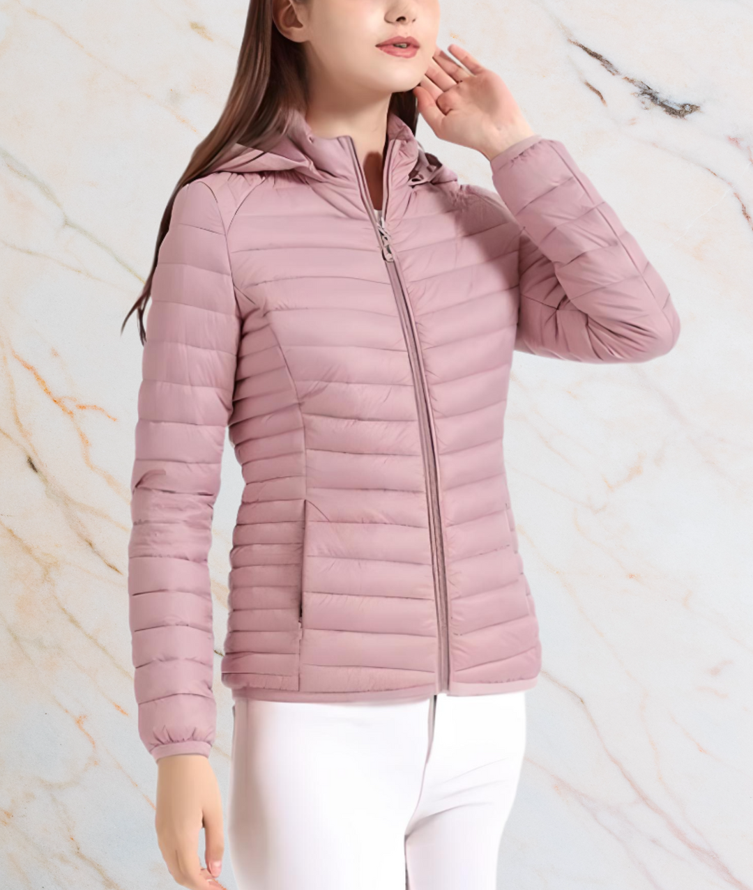 Stilla | Slim Fit Puffy Jakke med lynlås - Maylee