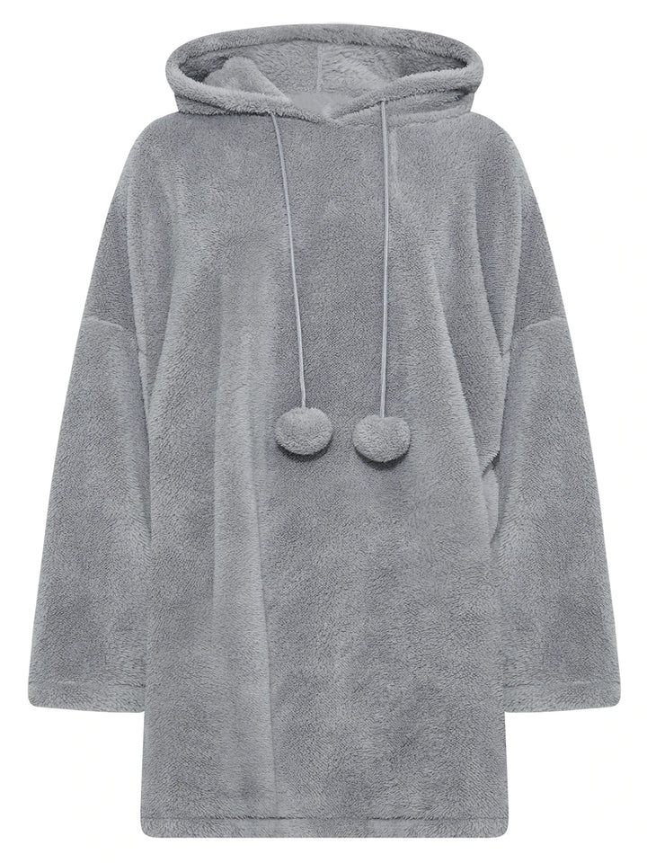 Stilla | Snuggle Plus Størrelser Teddy Hoodie Kjole
