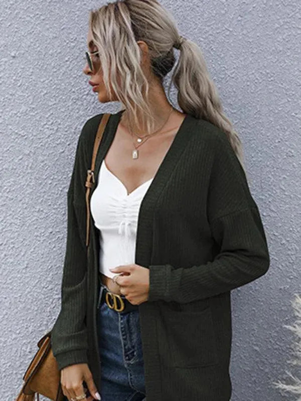 Stilla | Casual Lang Kvinder Strikjakke Pullover