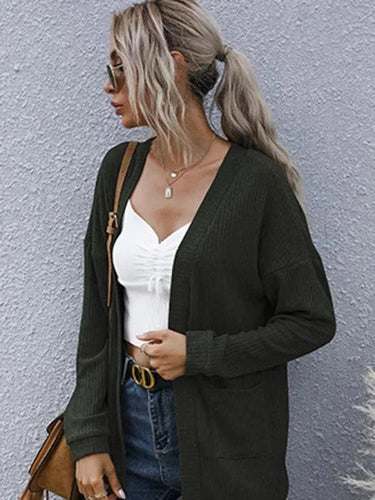 Stilla | Casual Lang Kvinder Strikjakke Pullover