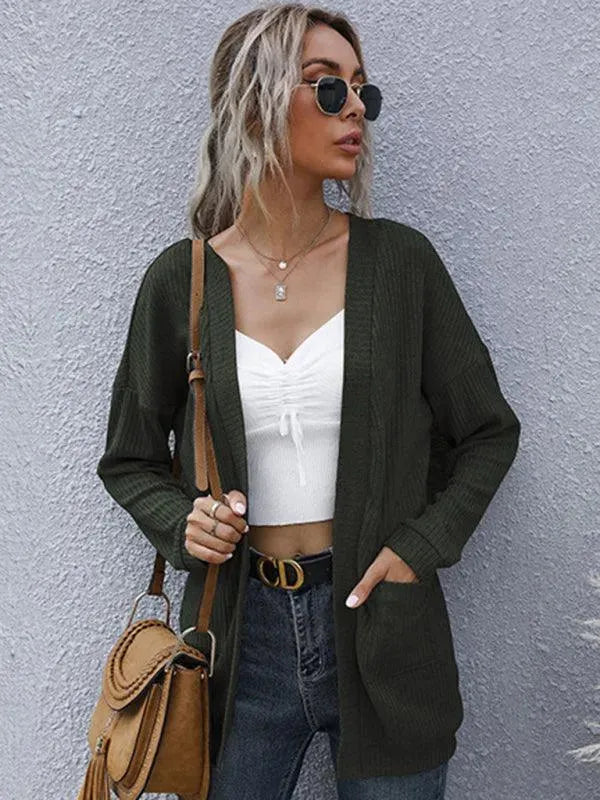 Stilla | Casual Lang Kvinder Strikjakke Pullover