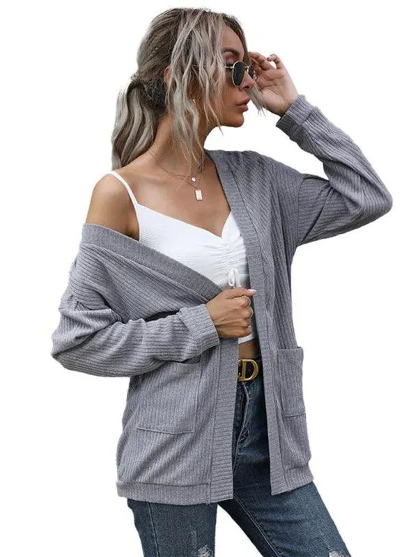 Stilla | Casual Lang Kvinder Strikjakke Pullover