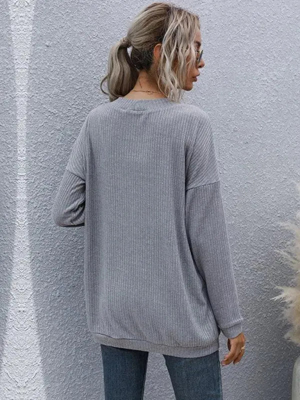 Stilla | Casual Lang Kvinder Strikjakke Pullover