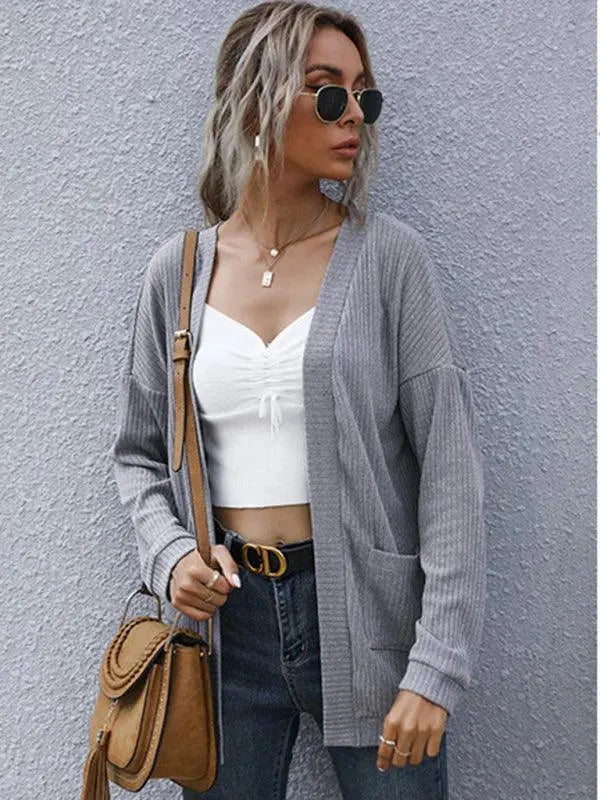 Stilla | Casual Lang Kvinder Strikjakke Pullover