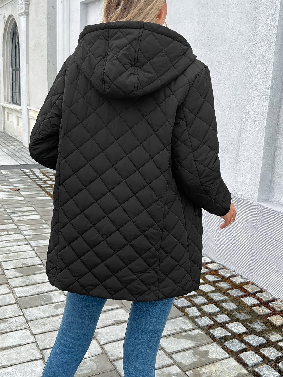Stilla | Polstret Puffy-Jakke med Lynlås og Kunstpelsfor