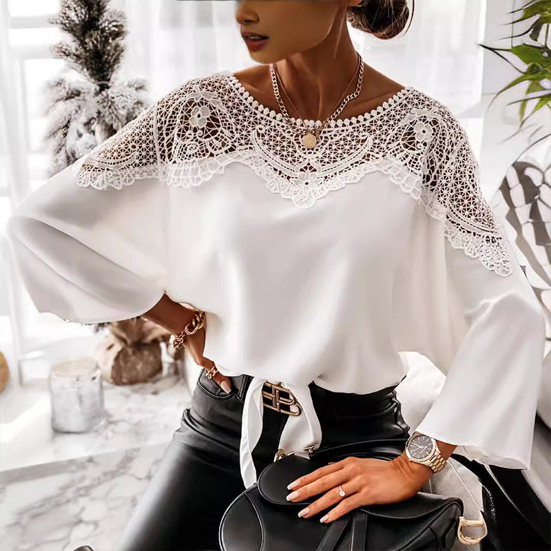 Stilla | Simpelt og Elegant Top Med Blonder Til Damer
