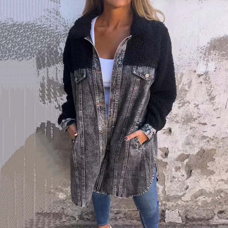 Stilla | Smuk Denim og Plysfrakke