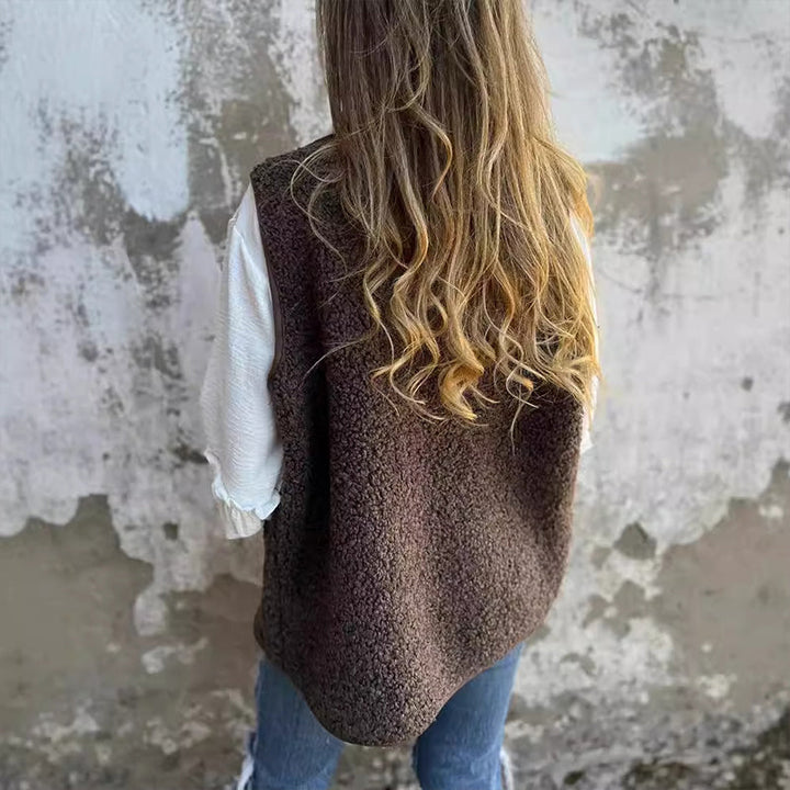 Stilla | Strikvest Af Uld Med Knapper