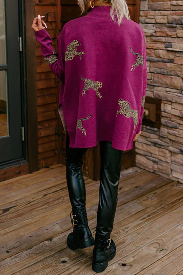 Stilla | Pullover med leopard- og tigermønster