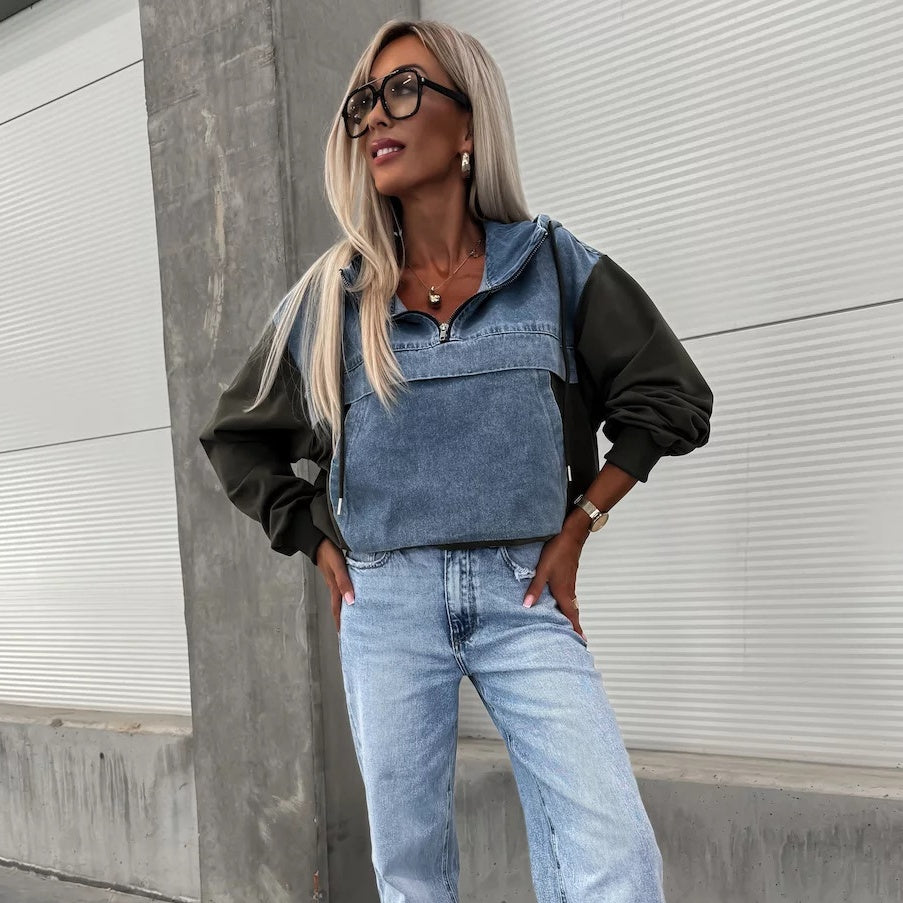 Stilla | Jeansjakke Med Hætte