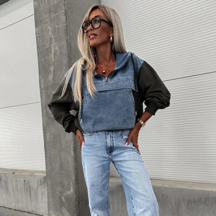 Stilla | Jeansjakke Med Hætte