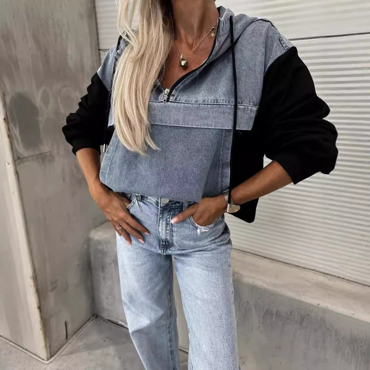 Stilla | Jeansjakke Med Hætte