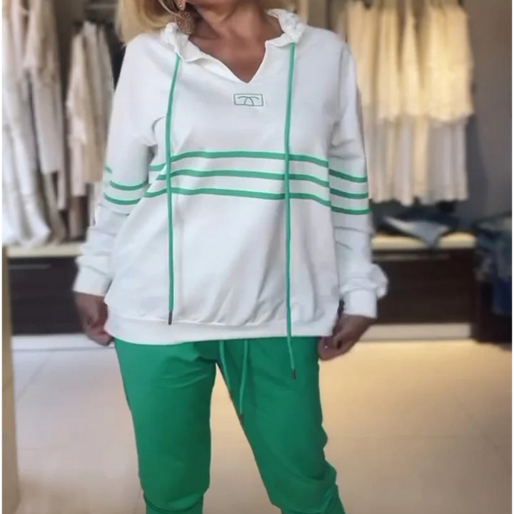 Stilla | Damehabitt Med Stribet Sweatshirt Og Bukser