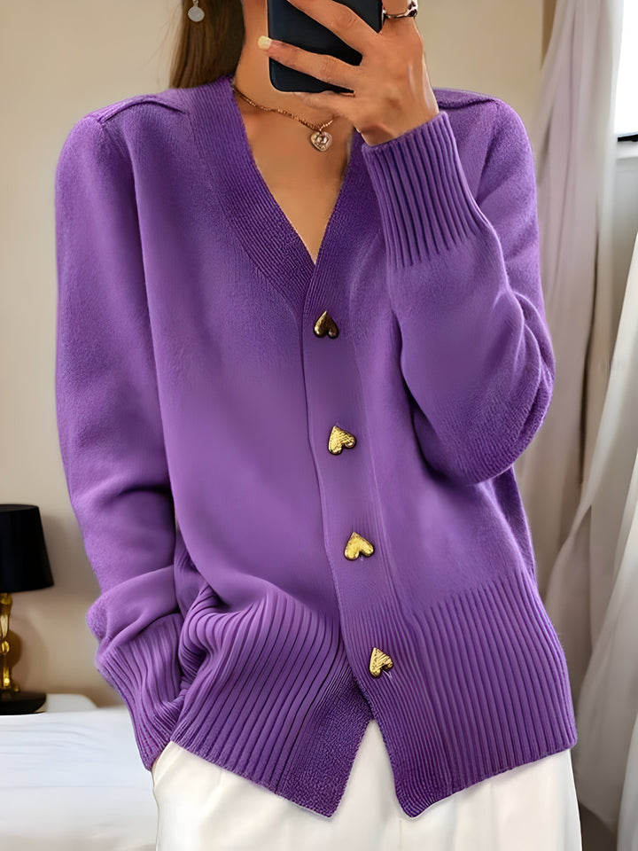Stilla | Cardigan med hjerteformede knapper