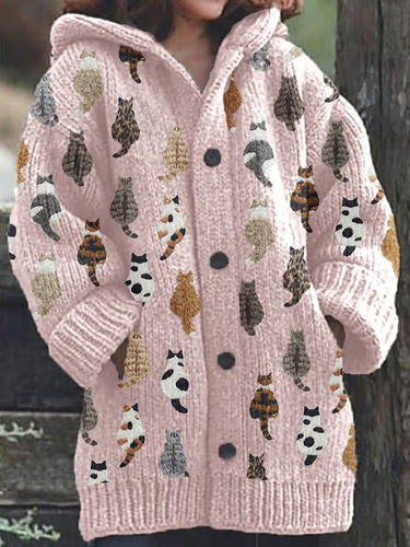 Stilla | En Komfortabel Hættecardigan Med En Smuk Katteskæg Til Kvinder.