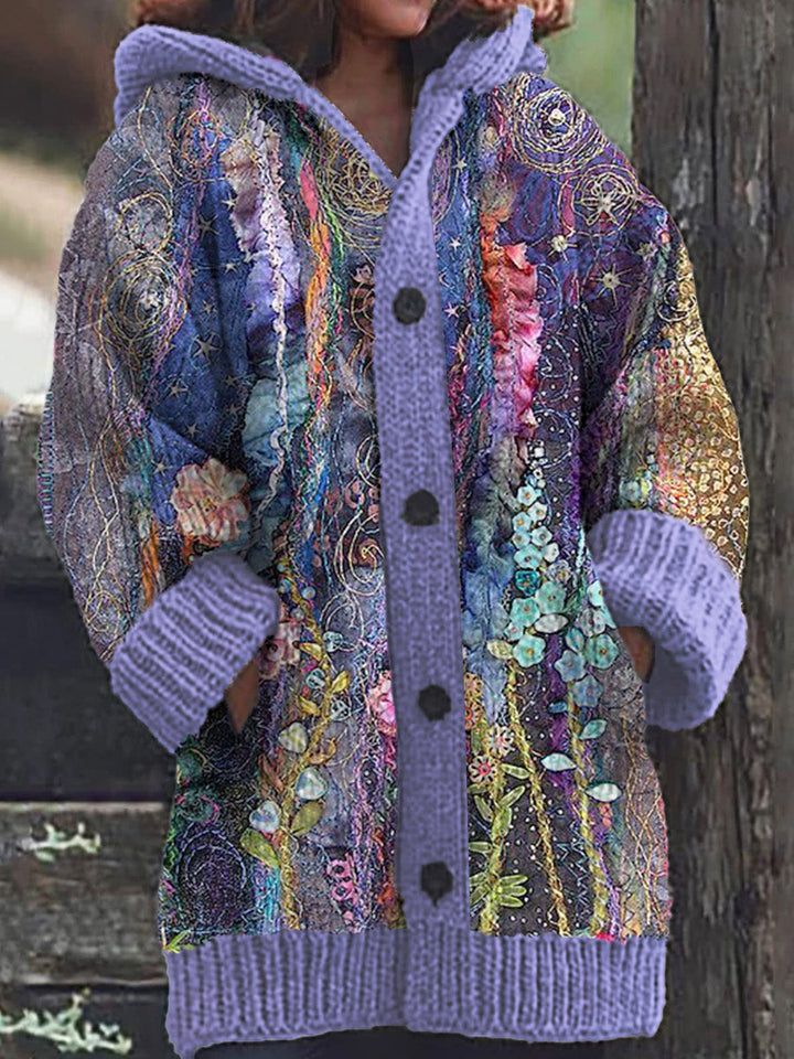 Stilla | Dame Blomster Hætte Cardigan