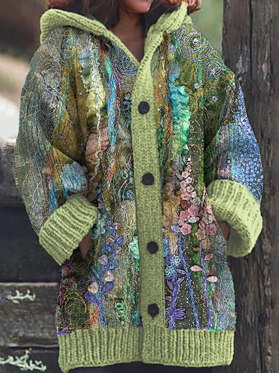 Stilla | Dame Blomster Hætte Cardigan