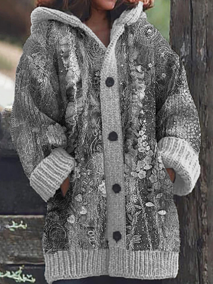 Stilla | Dame Blomster Hætte Cardigan