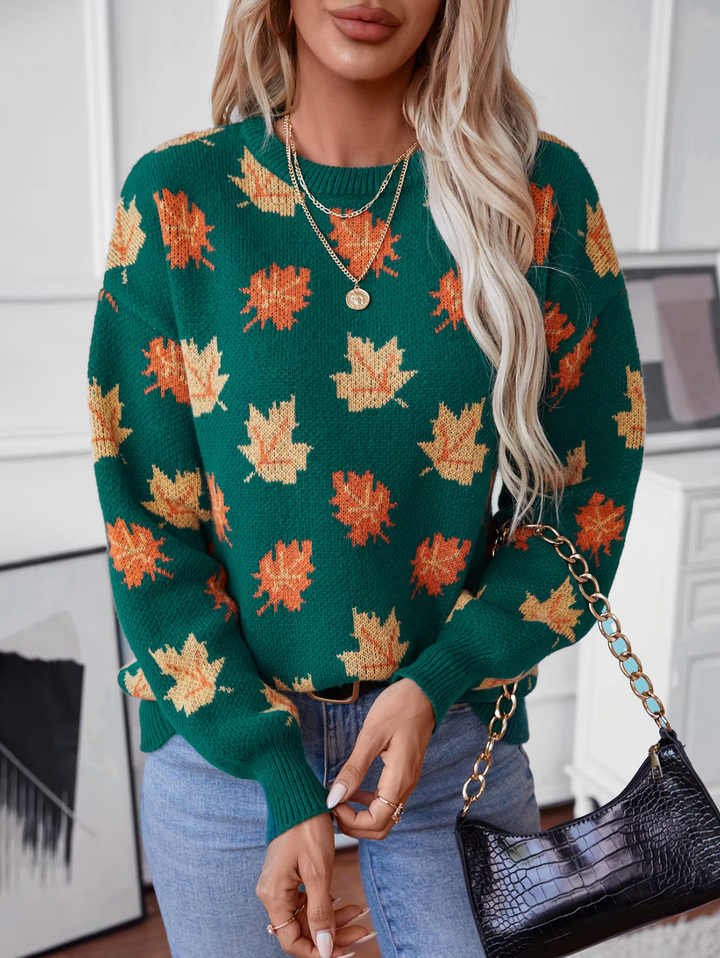 Stilla | Pullover med ahornbladmønster
